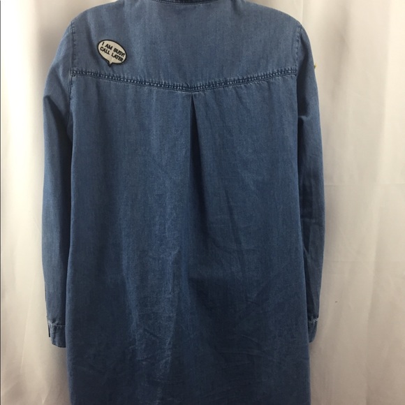 ZARA BASICS Z975 DENIM PATCHE OVERSIZE SHIRT - Picture 7 of 9